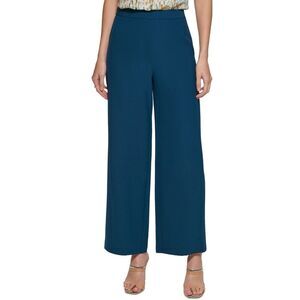 DKNY NWT Dark Teal High Waist Wide Leg Suit Pants 14P
